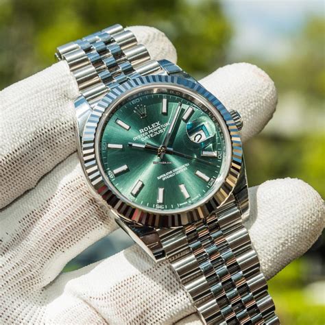 rolex green bracelet|Rolex datejust 41 mint green.